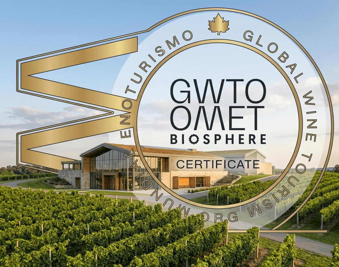 GWTO Biosphere Certificate — Global Wine Tourism Organisation certified vineyard